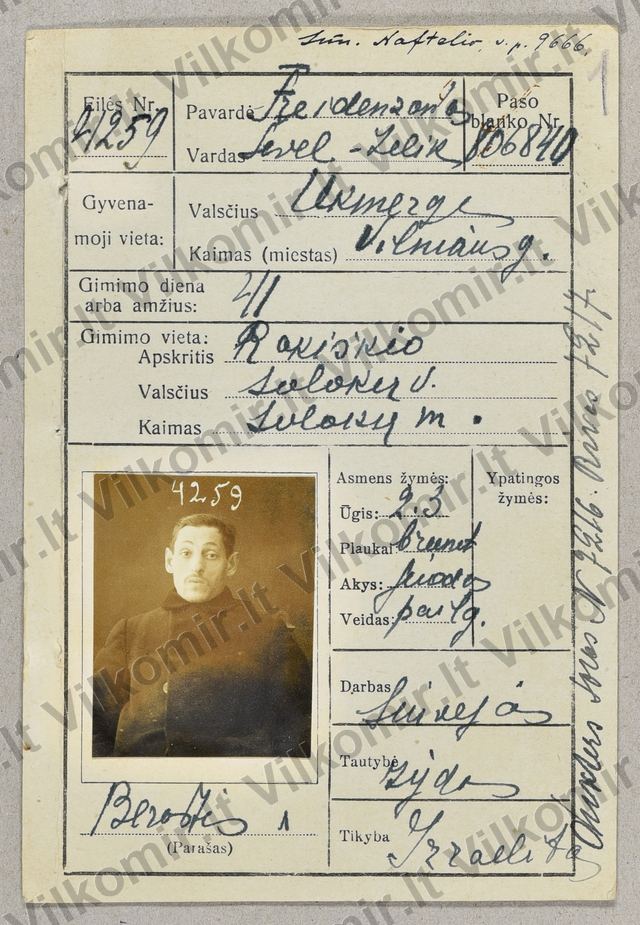 Dokumentų byla — Freidenzonas Sevelis Zelikas (LCVA b. 2741) — peržiūra